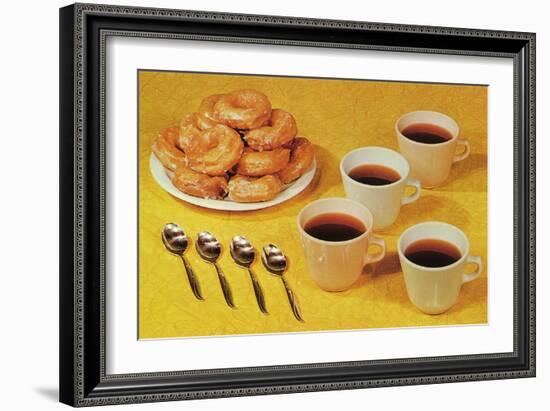 Donuts and Coffee, Retro-null-Framed Art Print