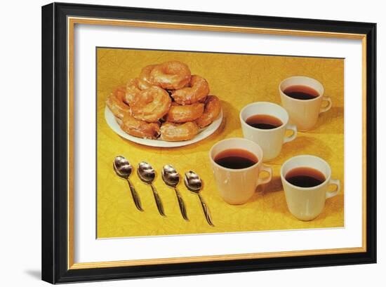 Donuts and Coffee, Retro-null-Framed Art Print