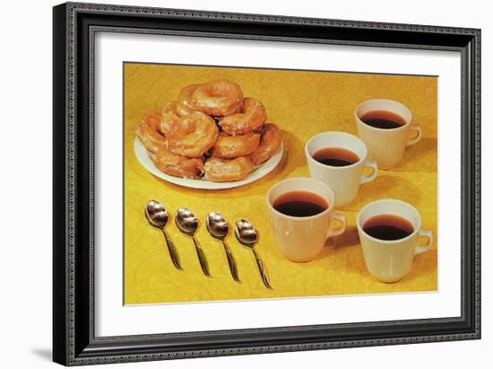Donuts and Coffee, Retro-null-Framed Premium Giclee Print