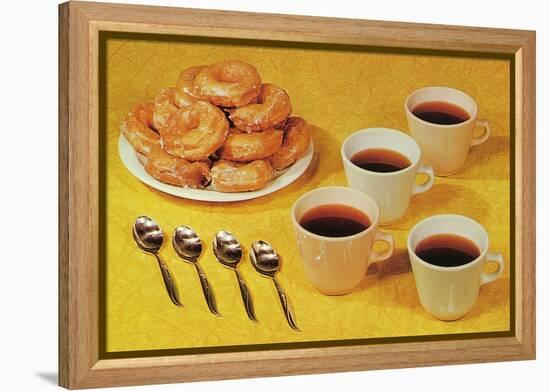 Donuts and Coffee, Retro-null-Framed Stretched Canvas