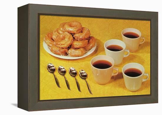 Donuts and Coffee, Retro-null-Framed Stretched Canvas