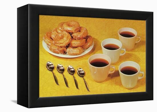 Donuts and Coffee, Retro-null-Framed Stretched Canvas