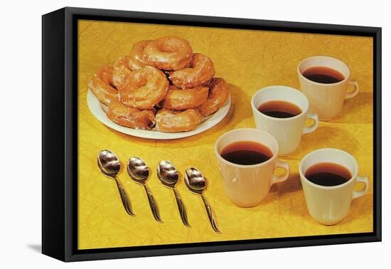 Donuts and Coffee, Retro-null-Framed Stretched Canvas