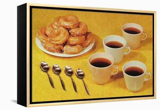 Donuts and Coffee, Retro-null-Framed Stretched Canvas