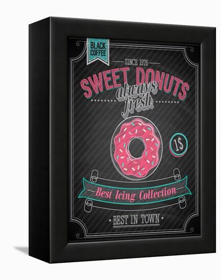 Donuts Poster - Chalkboard-avean-Framed Stretched Canvas