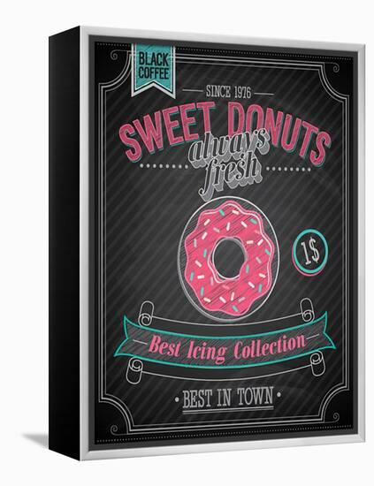 Donuts Poster - Chalkboard-avean-Framed Stretched Canvas