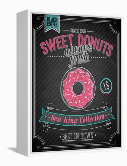 Donuts Poster - Chalkboard-avean-Framed Stretched Canvas