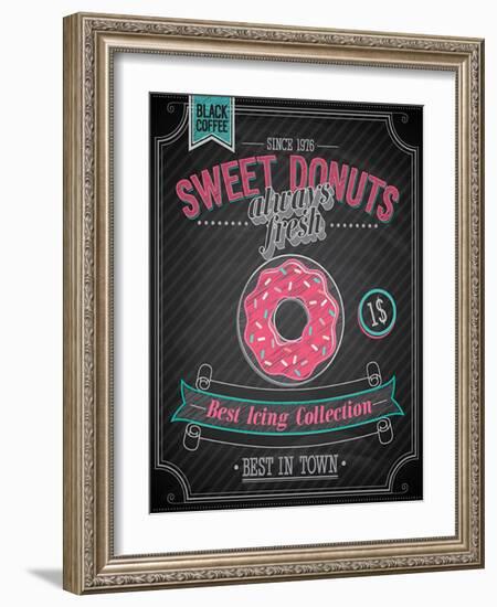 Donuts Poster - Chalkboard-avean-Framed Art Print