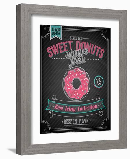 Donuts Poster - Chalkboard-avean-Framed Art Print