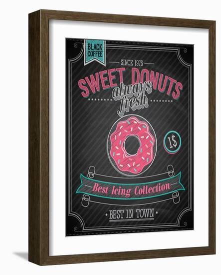 Donuts Poster - Chalkboard-avean-Framed Art Print
