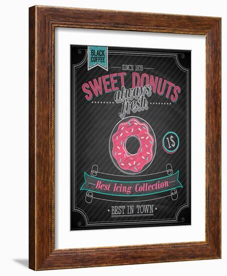 Donuts Poster - Chalkboard-avean-Framed Art Print