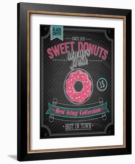 Donuts Poster - Chalkboard-avean-Framed Art Print