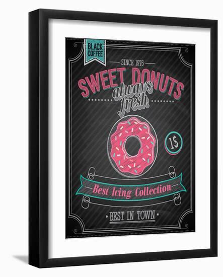 Donuts Poster - Chalkboard-avean-Framed Art Print