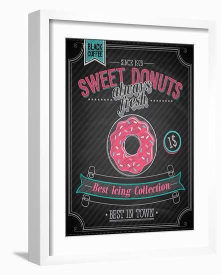 Donuts Poster - Chalkboard-avean-Framed Art Print