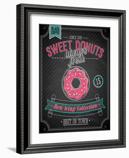 Donuts Poster - Chalkboard-avean-Framed Art Print