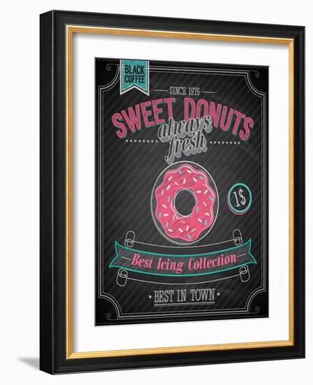 Donuts Poster - Chalkboard-avean-Framed Art Print