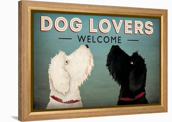 Doodle Dog Lovers Welcome-Ryan Fowler-Framed Stretched Canvas