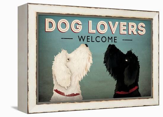 Doodle Dog Lovers Welcome-Ryan Fowler-Framed Stretched Canvas