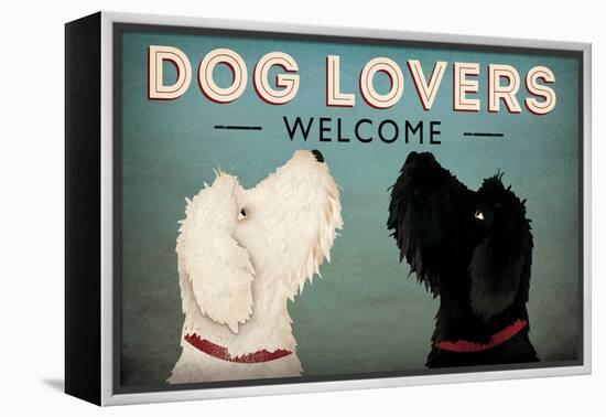 Doodle Dog Lovers Welcome-Ryan Fowler-Framed Stretched Canvas