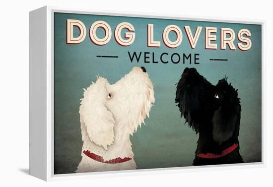 Doodle Dog Lovers Welcome-Ryan Fowler-Framed Stretched Canvas