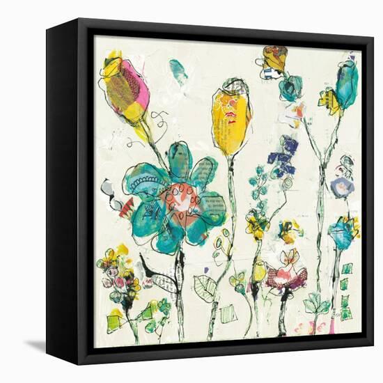 Doodle Garden Cream-Kellie Day-Framed Stretched Canvas