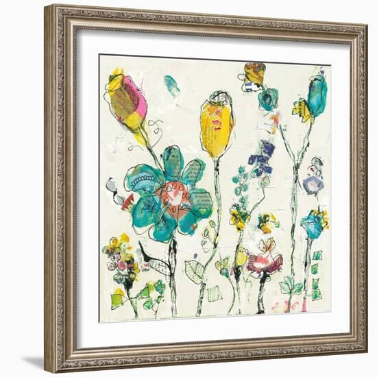 Doodle Garden Cream-Kellie Day-Framed Art Print