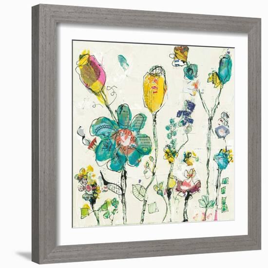 Doodle Garden Cream-Kellie Day-Framed Art Print