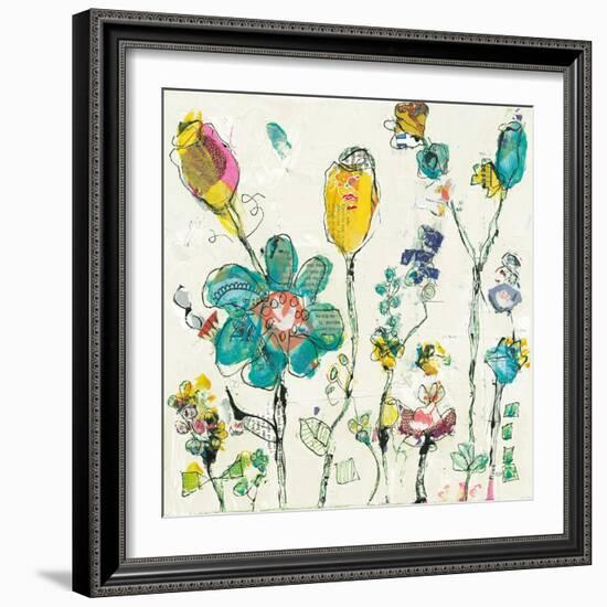 Doodle Garden Cream-Kellie Day-Framed Art Print