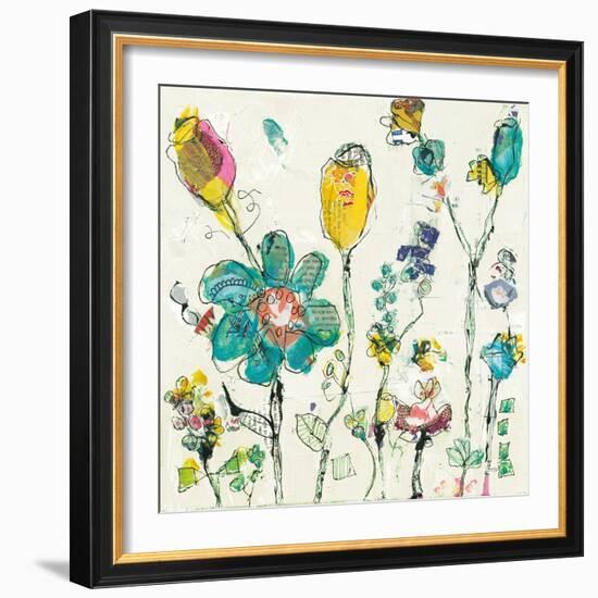 Doodle Garden Cream-Kellie Day-Framed Art Print