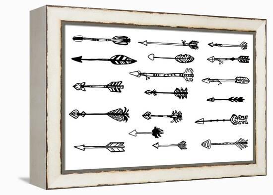 Doodle Hand Drawn Arrows Set. Vector Hand Drawn Sketch. Hunting Doodles-mcherevan-Framed Stretched Canvas