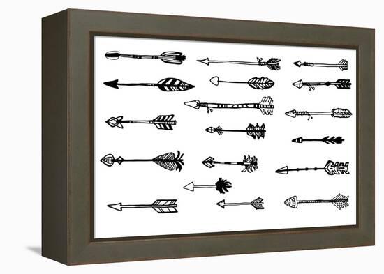 Doodle Hand Drawn Arrows Set. Vector Hand Drawn Sketch. Hunting Doodles-mcherevan-Framed Stretched Canvas