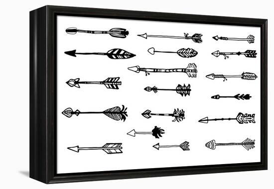 Doodle Hand Drawn Arrows Set. Vector Hand Drawn Sketch. Hunting Doodles-mcherevan-Framed Stretched Canvas