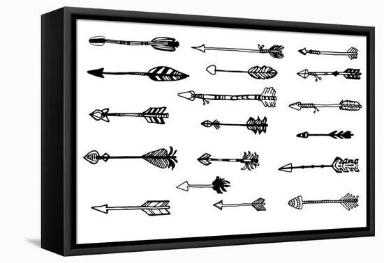 Doodle Hand Drawn Arrows Set. Vector Hand Drawn Sketch. Hunting Doodles-mcherevan-Framed Stretched Canvas