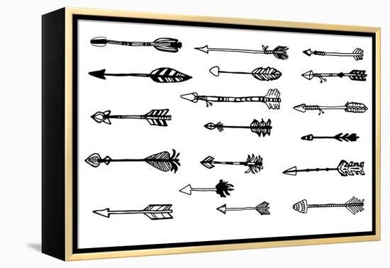 Doodle Hand Drawn Arrows Set. Vector Hand Drawn Sketch. Hunting Doodles-mcherevan-Framed Stretched Canvas