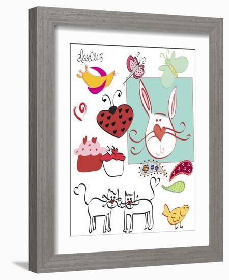 Doodlez-Leslie Wing-Framed Giclee Print