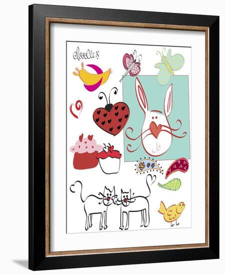 Doodlez-Leslie Wing-Framed Giclee Print