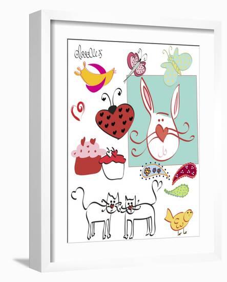 Doodlez-Leslie Wing-Framed Giclee Print