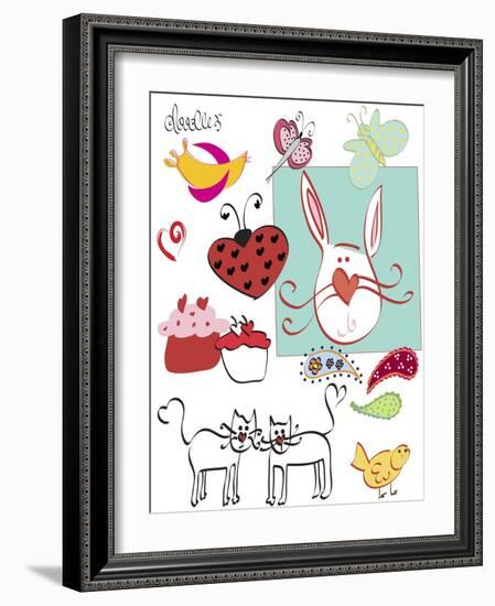 Doodlez-Leslie Wing-Framed Giclee Print