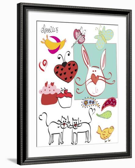 Doodlez-Leslie Wing-Framed Giclee Print