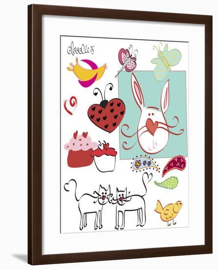 Doodlez-Leslie Wing-Framed Giclee Print