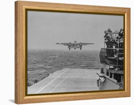Doolittle Raid on Tokyo,B-25 Leaves USS Hornet-null-Framed Premier Image Canvas