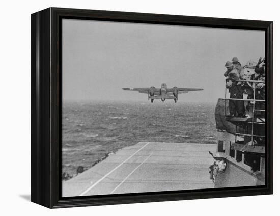 Doolittle Raid on Tokyo,B-25 Leaves USS Hornet-null-Framed Premier Image Canvas