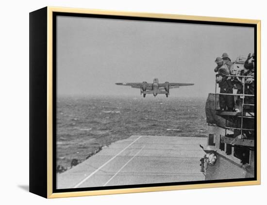 Doolittle Raid on Tokyo,B-25 Leaves USS Hornet-null-Framed Premier Image Canvas