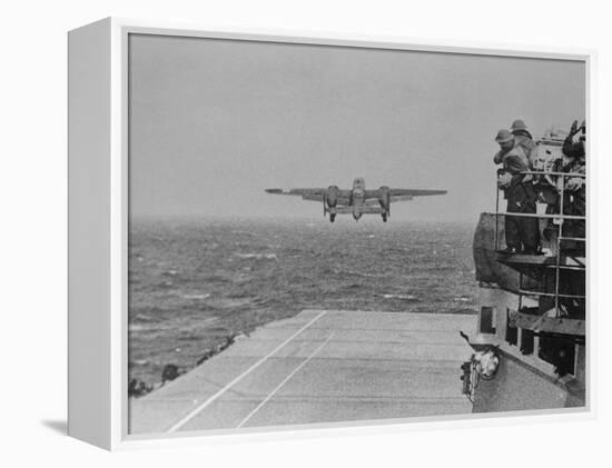 Doolittle Raid on Tokyo,B-25 Leaves USS Hornet-null-Framed Premier Image Canvas