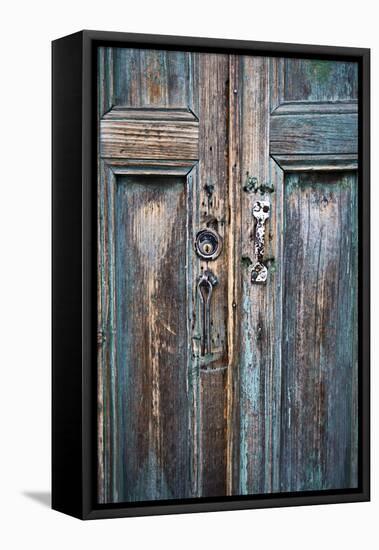 Door and Handle Detail, San Cristobal De Las Casas, Chiapas, Mexico-Brent Bergherm-Framed Premier Image Canvas
