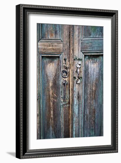 Door and Handle Detail, San Cristobal De Las Casas, Chiapas, Mexico-Brent Bergherm-Framed Photographic Print