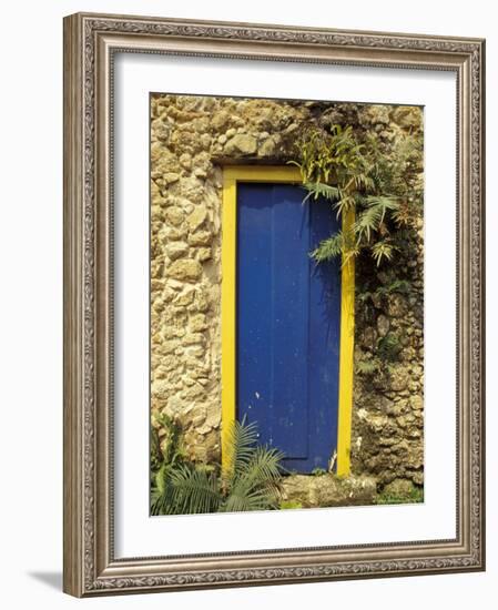 Door and Stone Wall, Parati, Brazil-Michele Molinari-Framed Photographic Print