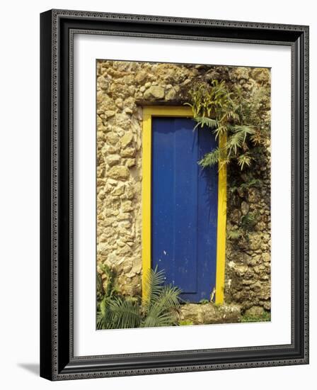 Door and Stone Wall, Parati, Brazil-Michele Molinari-Framed Photographic Print