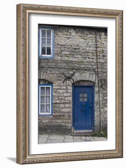 Door and Windows in Front of a Traditional Stone Cottage in Village of Corfe Castle Dorset Uk-Natalie Tepper-Framed Photo