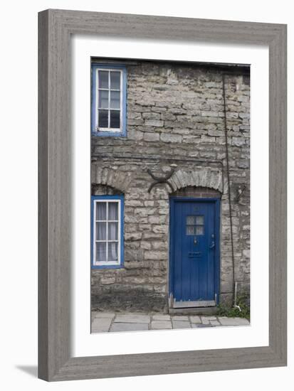 Door and Windows in Front of a Traditional Stone Cottage in Village of Corfe Castle Dorset Uk-Natalie Tepper-Framed Photo